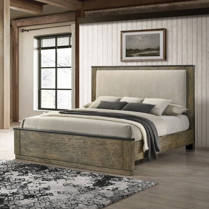 Lance tree bark two tone finish wood queen Bedroom Set – BD06002Q-4PC — product view 2