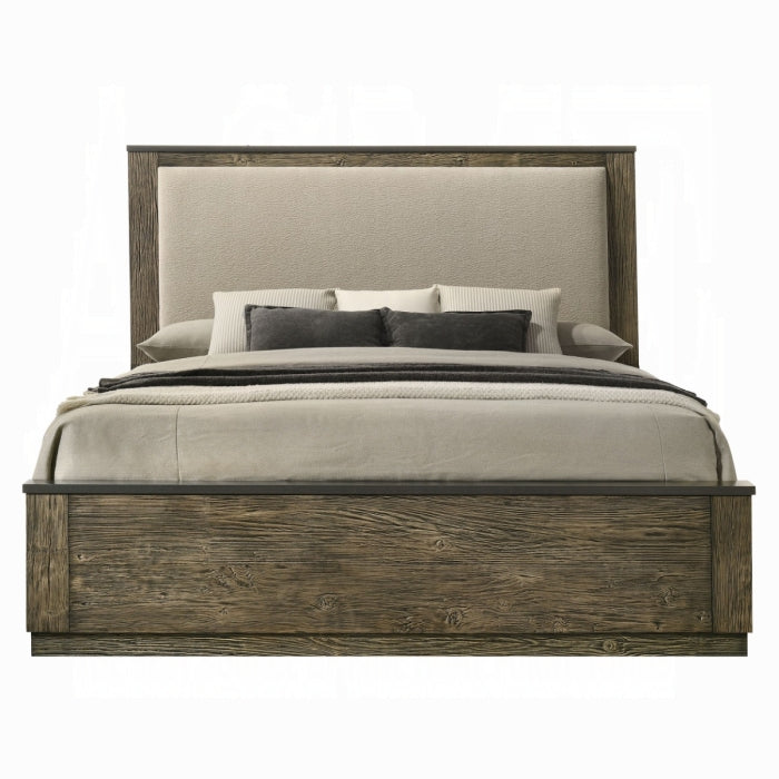 Lance tree bark two tone finish wood queen Bedroom Set – BD06002Q-4PC — product view 3