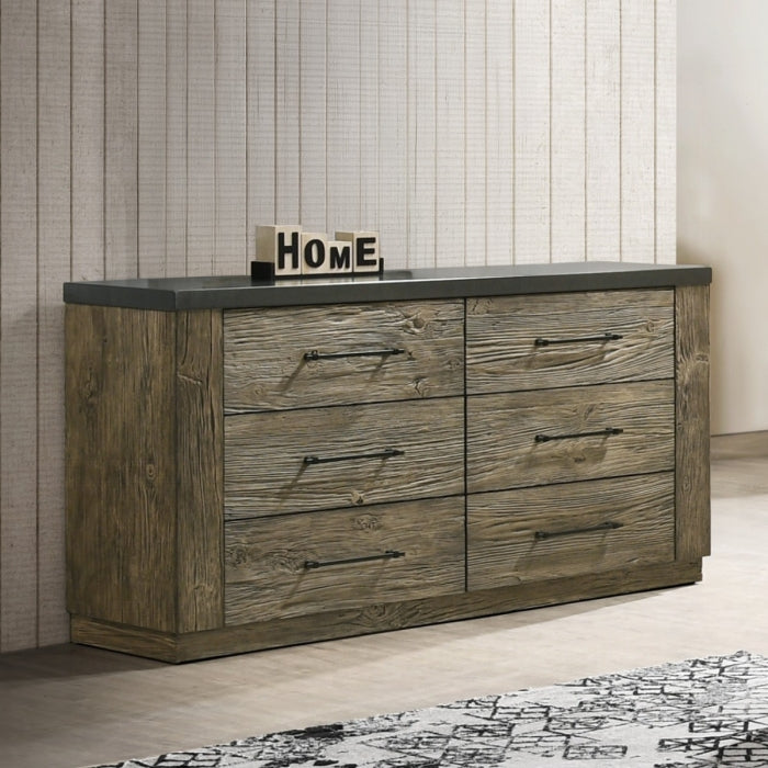 Lance tree bark two tone finish wood queen Bedroom Set – BD06002Q-4PC — product view 7