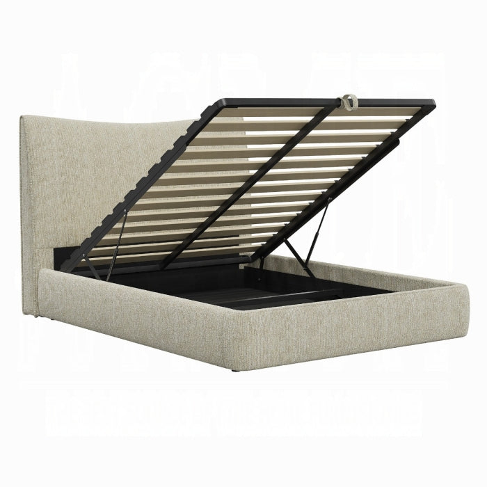 Angulo Beige Chenille Storage Queen Bed – BD07222Q — product view 3