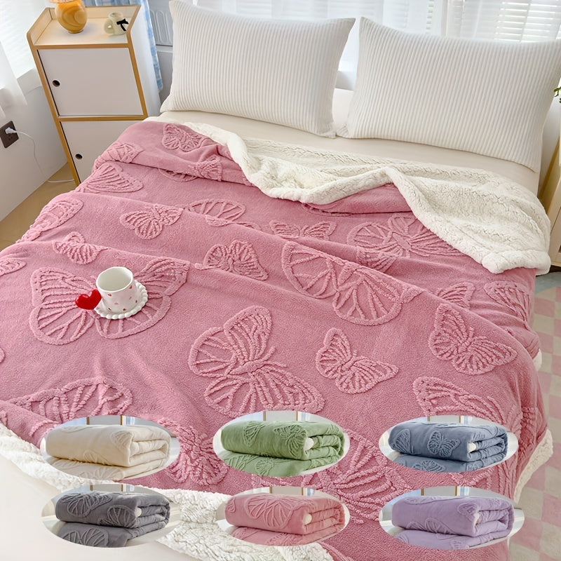 Cozy Luxe – Soft Fleece Blanket with Butterfly Design LoungeYard — product view 3