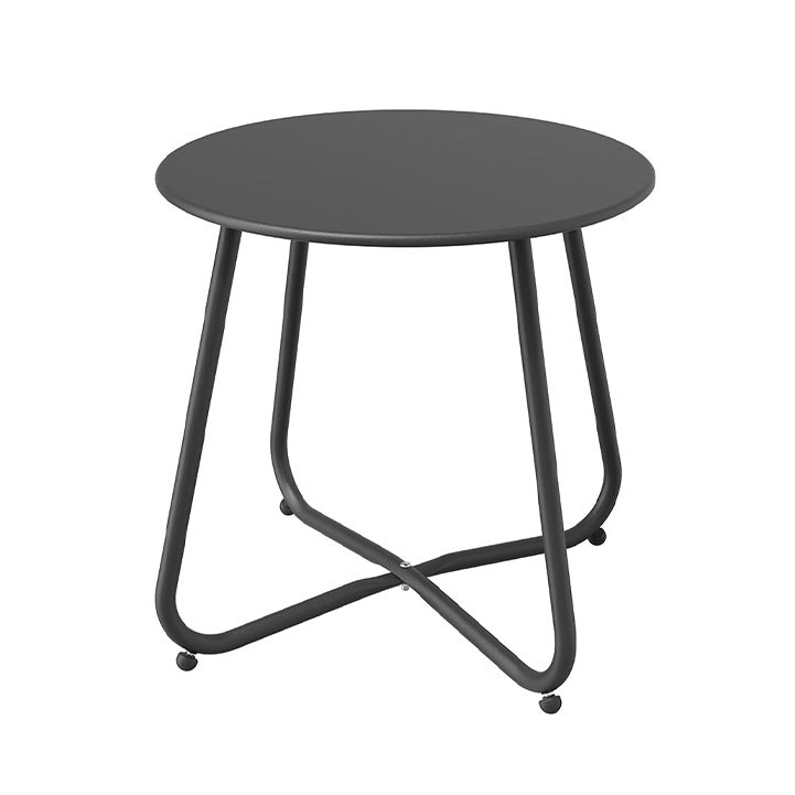 LOUNGE YARD Steel Patio Side Table, Weather Resistant Outdoor Round End Table — product view 4