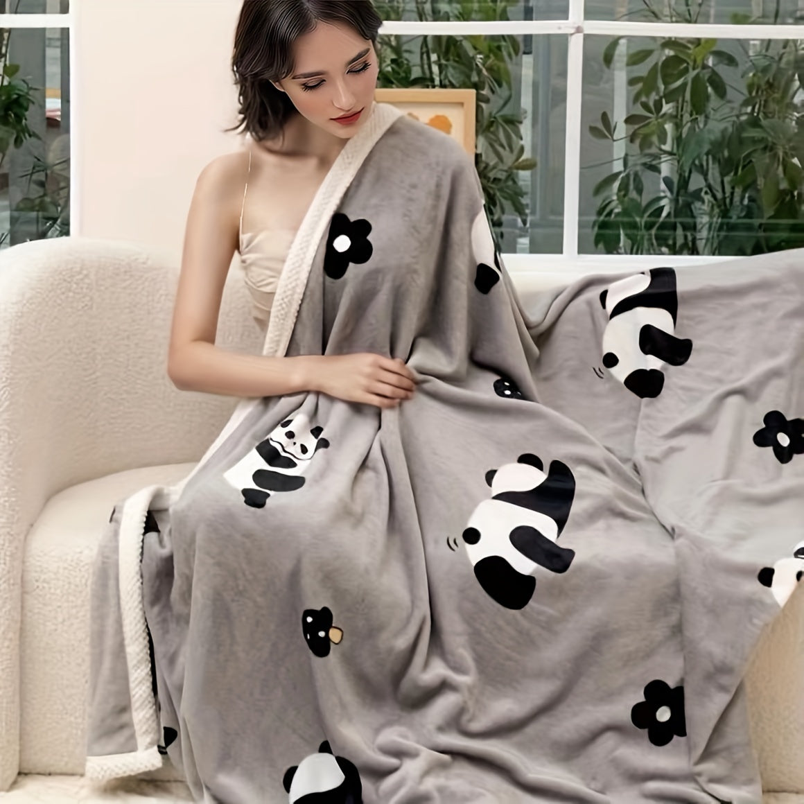 PandaSnuggle – Luxury Flannel Fleece Blanket LoungeYard — product view 6