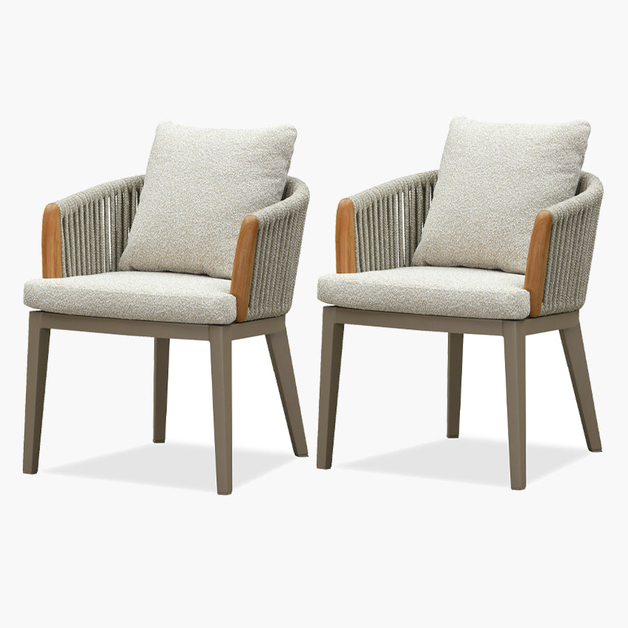 PURPLE LEAF Hailar 2 Pieces Outdoor Patio Dining Chairs with Olefin Fabric All-Weather Patio Furniture with Aluminum Frame for Lawn Garden Backyard Deck — product view 1