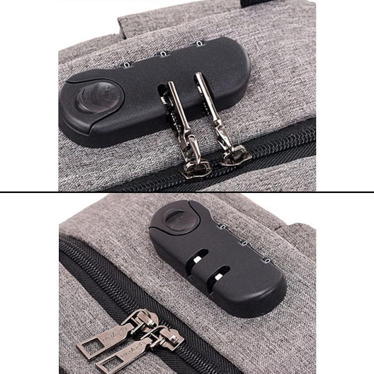LoungeYard | 3-pin Lock Anti Theft USB Backpack — product view 3
