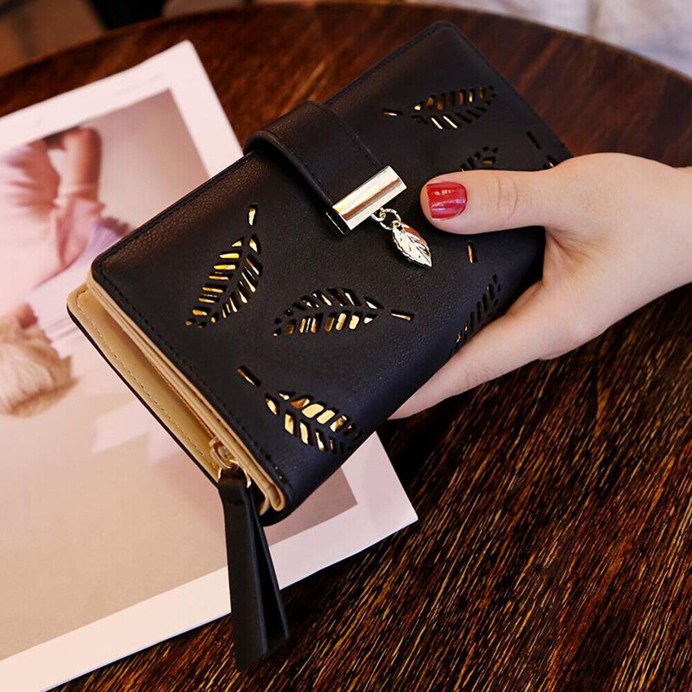 LoungeYard | GoldenLeaf PU Leather Wallet with Leaf Charm Design — product view 7