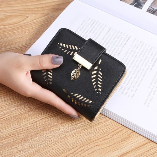 LoungeYard | GoldenLeaf PU Leather Wallet with Leaf Charm Design — product view 1