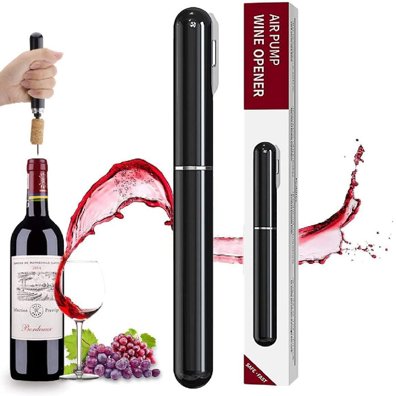 2-in-1 Air Pressure Pump Wine Bottle Opener with Foil Cutter | LoungeYard — product view 1