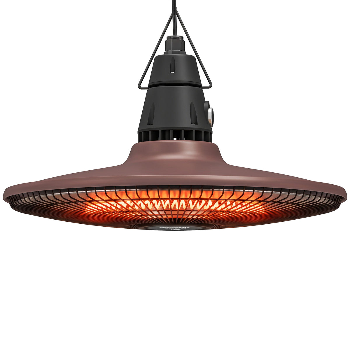 1500W IP65 Electric Patio Heater with Infrared Carbon Tube, LED & Remote, Brown — product view 2