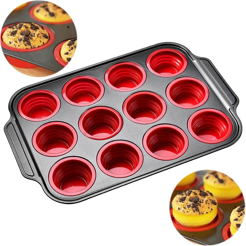Press-Release Silicone Muffin Pan with Sturdy Metal Frame LoungeYard — product view 7