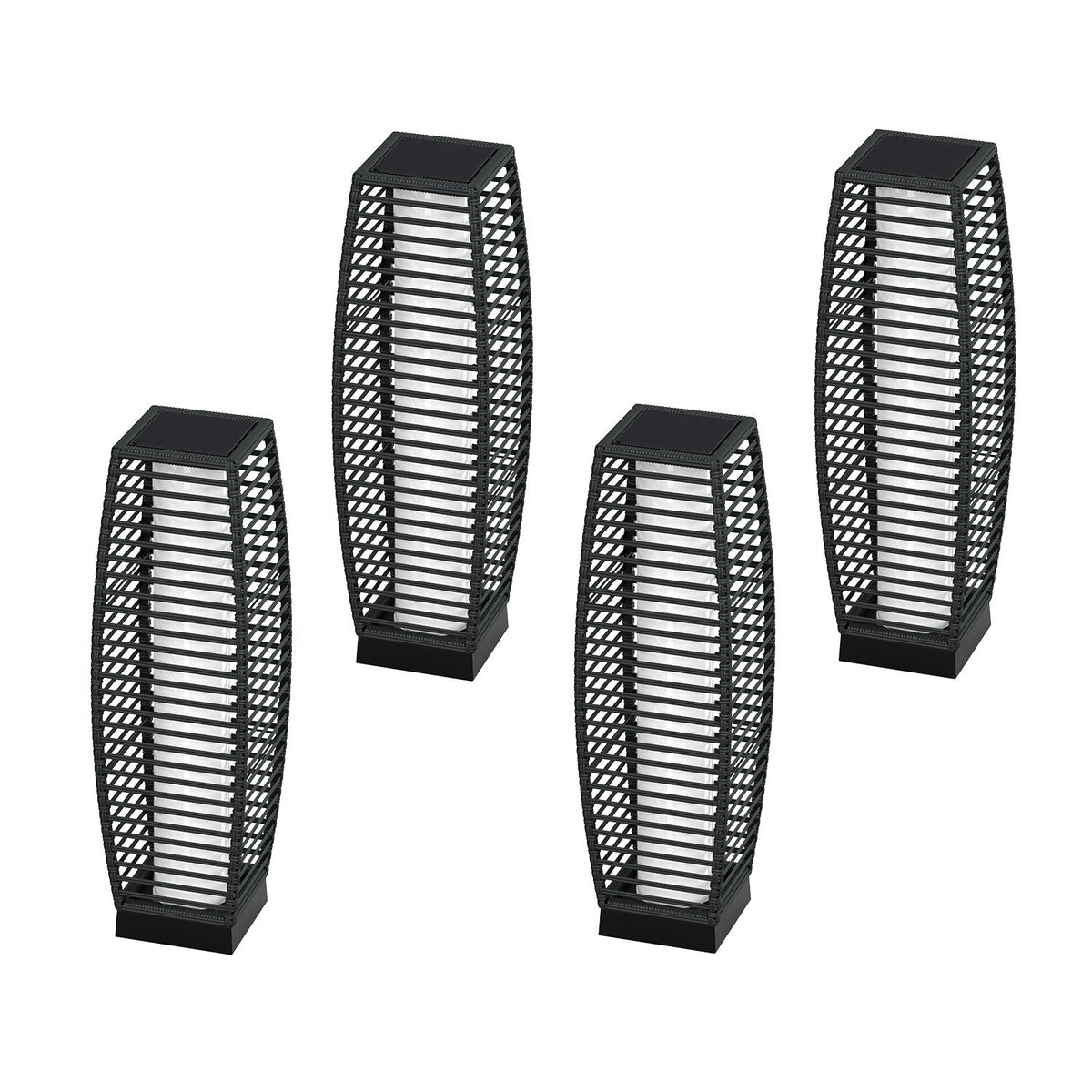 LOUNGE YARD Outdoor Solar-Powered Crossover Woven Resin Wicker Floor Lamp — product view 7