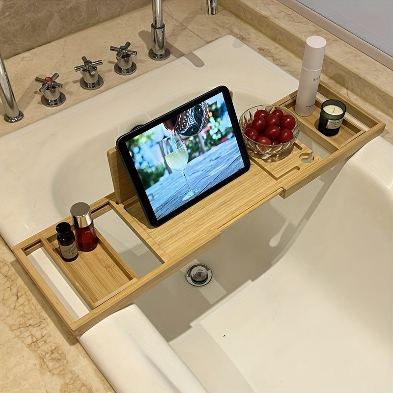 LoungeYard | Bamboo Bathtub Tray - For Ultimate Relaxation — product view 6