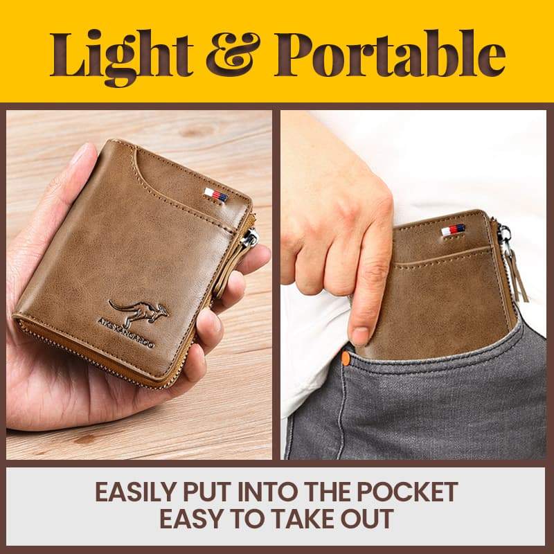 LoungeYard | Men's multifunctional RFID-blocking, waterproof and durable PU leather wallet for men — product view 3