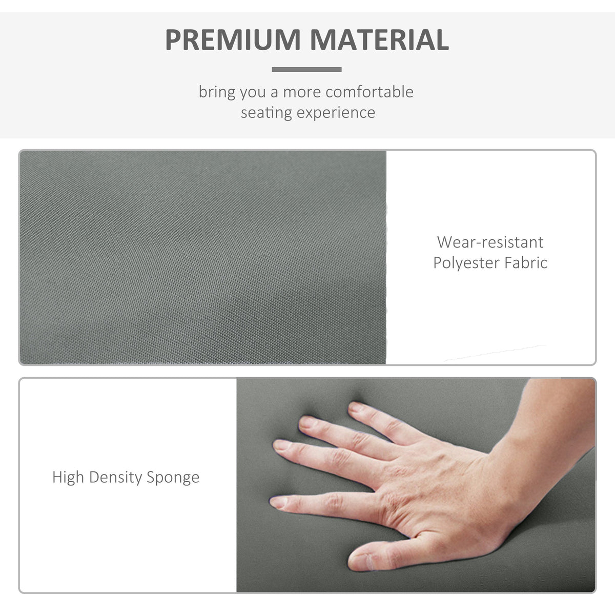 Set of 2 Outdoor Lounge Chair Cushions, 77.2" x 21.7", Dark Grey — product view 7
