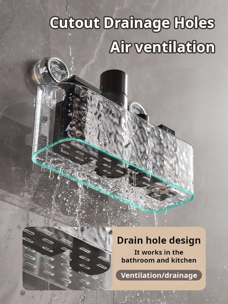 LoungeYard | Light Luxury Style Glacier Pattern Suction Cup Shelf — product view 2
