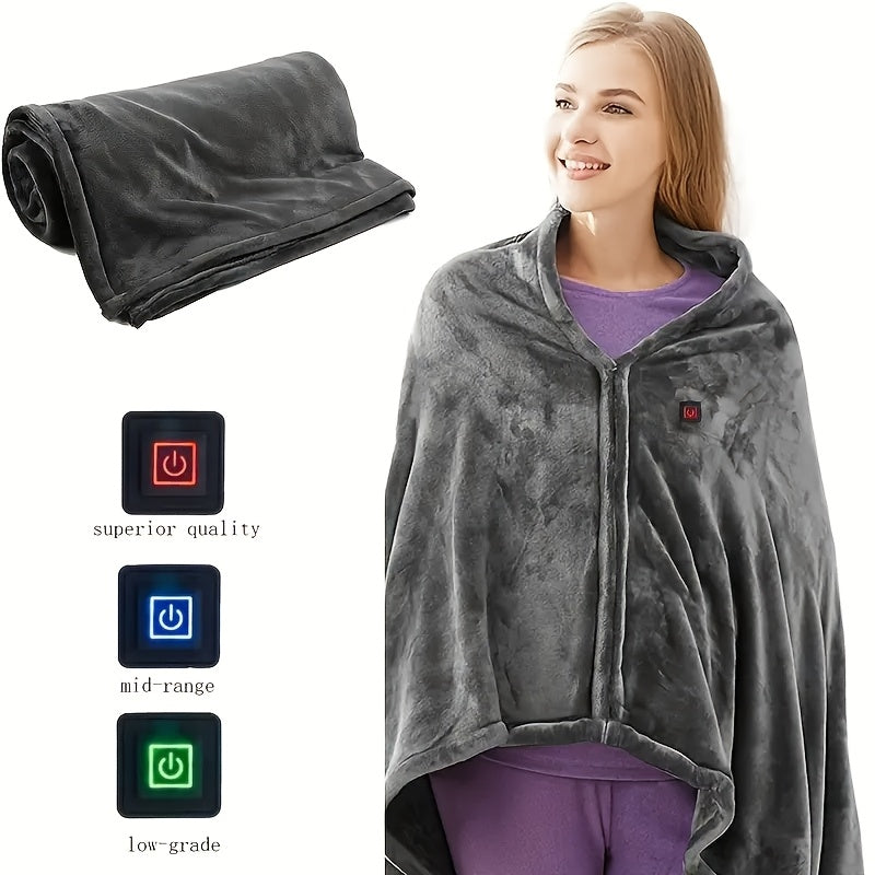 LoungeYard | Electric Blanket USB Heated Fleece Shoulder Wrap — product view 2