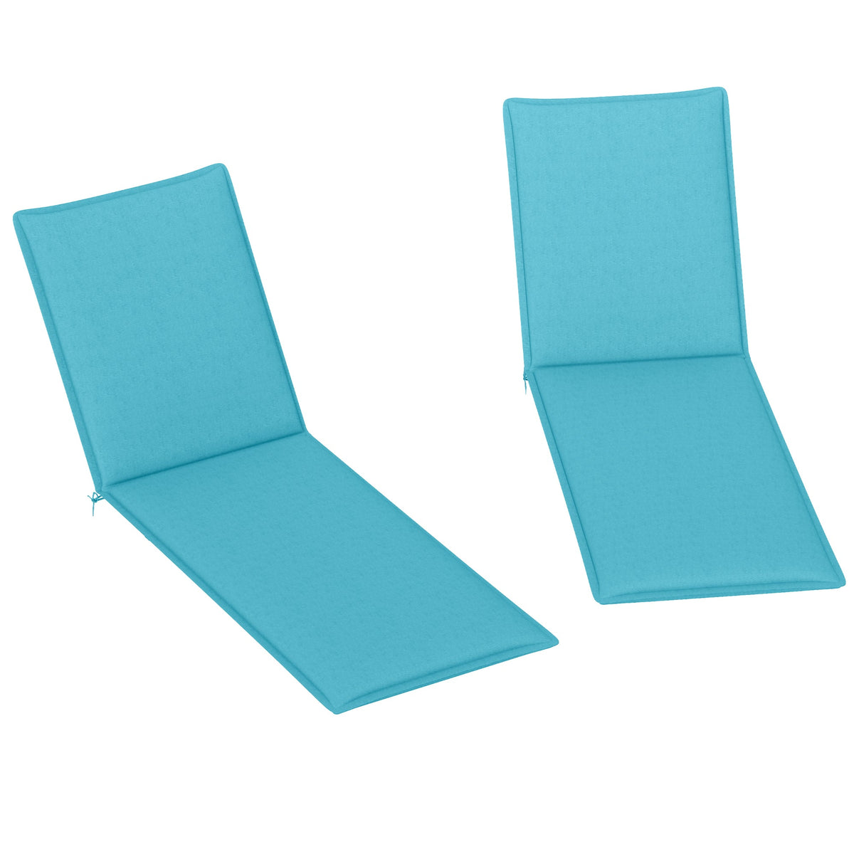 2-Piece Outdoor Lounge Chair Cushions, 76" x 23", Light Blue — product view 1