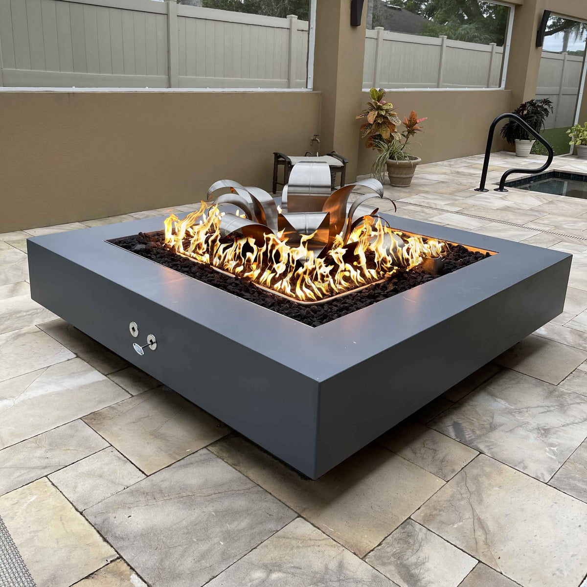 The Outdoor Plus - Cabo Fire Pit - Square - Powder Coated Metal