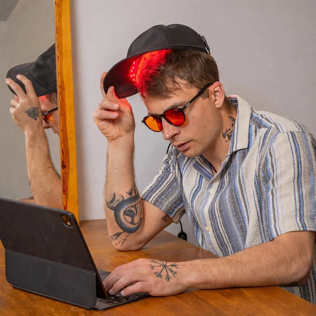 Red Light Therapy Cap for Hair - Wearable LED Scalp Care Cap for Men & Women, Hands-Free