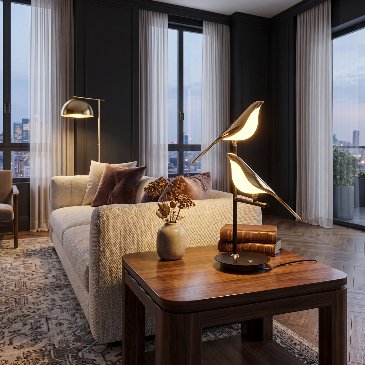 Chiriya Bird Table Lamp, Touch Dimming, Sculptural — product view 1