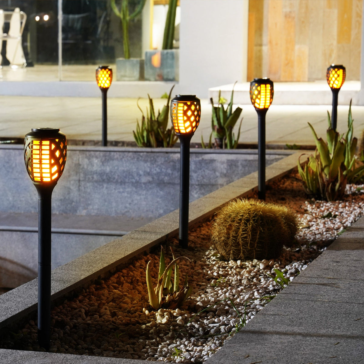 Outdoor Solar Torch Light with Water-Resistant Flickering Flames — product view 4