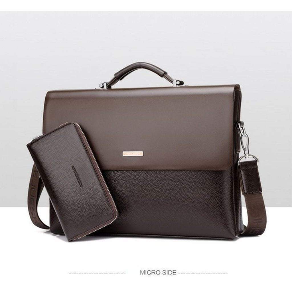 LoungeYard | New Business Mens Leather Briefcase — product view 3
