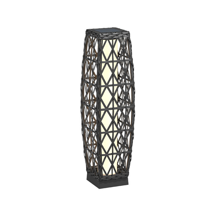 LOUNGE YARD Cindy Solar Lamp, Solar-Powered Woven Resin Wicker Floor Lamp — product view 2