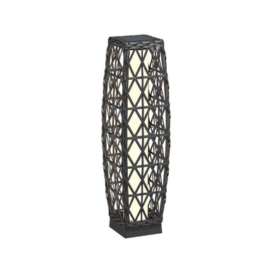 Lounge Yard Cindy Solar Lamp, Solar-Powered Woven Resin Wicker Floor Lamp