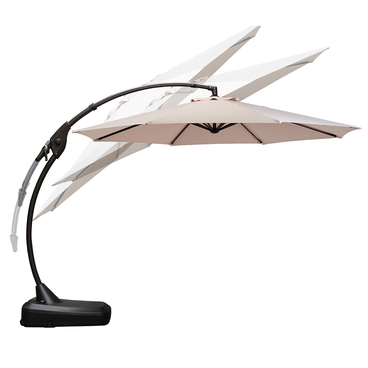 LOUNGE YARD 11 FT Cantilever Patio Umbrella with Base, Round Large Offset Umbrellas for Garden Deck Pool — product view 5