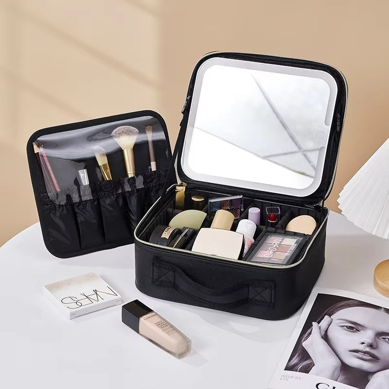 LoungeYard | Travel Makeup Bag with LED Mirror and Spacious Storage — product view 4