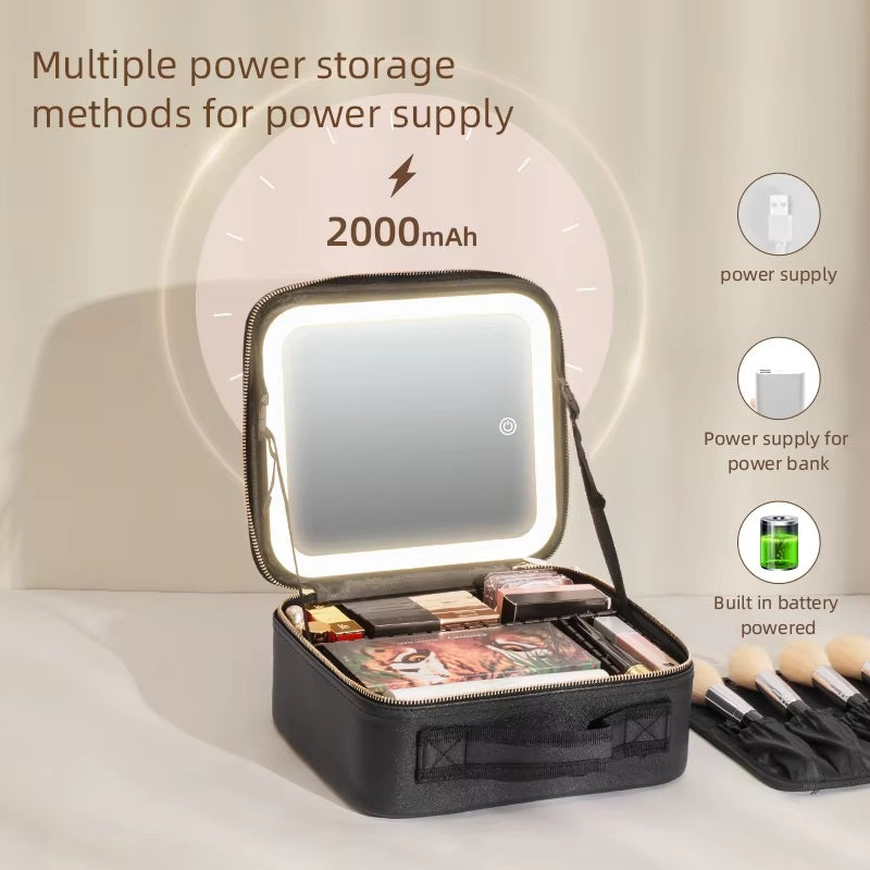 LoungeYard | Travel Makeup Bag with LED Mirror and Spacious Storage — product view 7