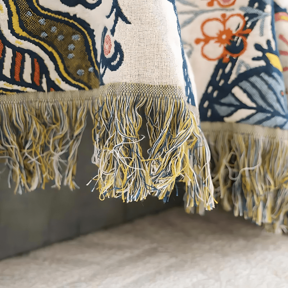 LoungeYard | MEADOWNEST BLANKET – Rustic Cotton Blanket with Floral Pattern & Reversible Design — product view 3