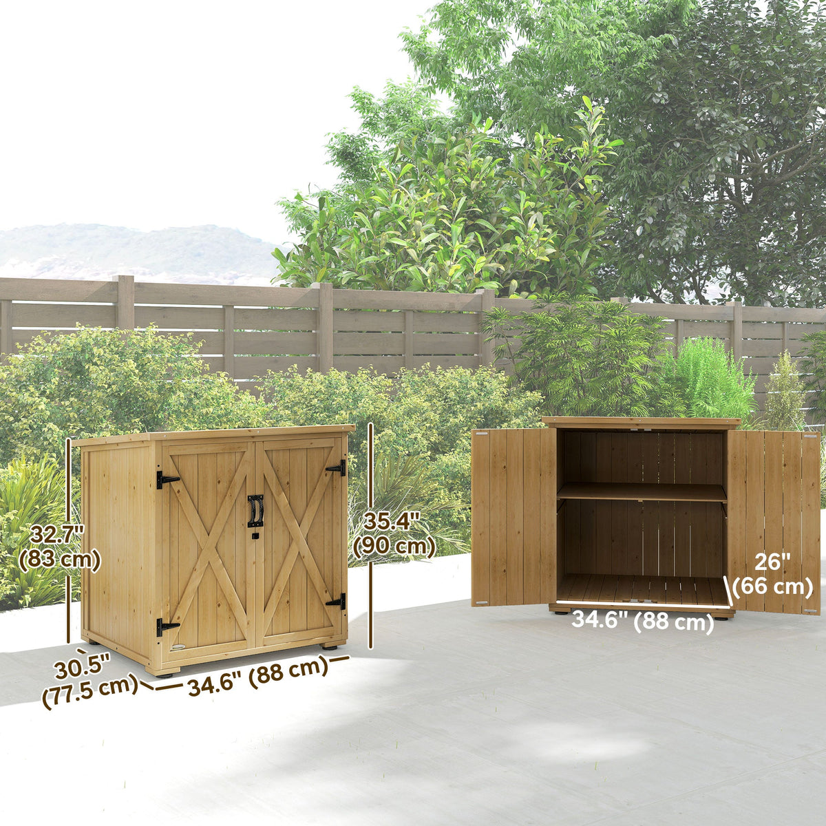 Wood Garden Shed with Adjustable Shelf and Double Doors — product view 5