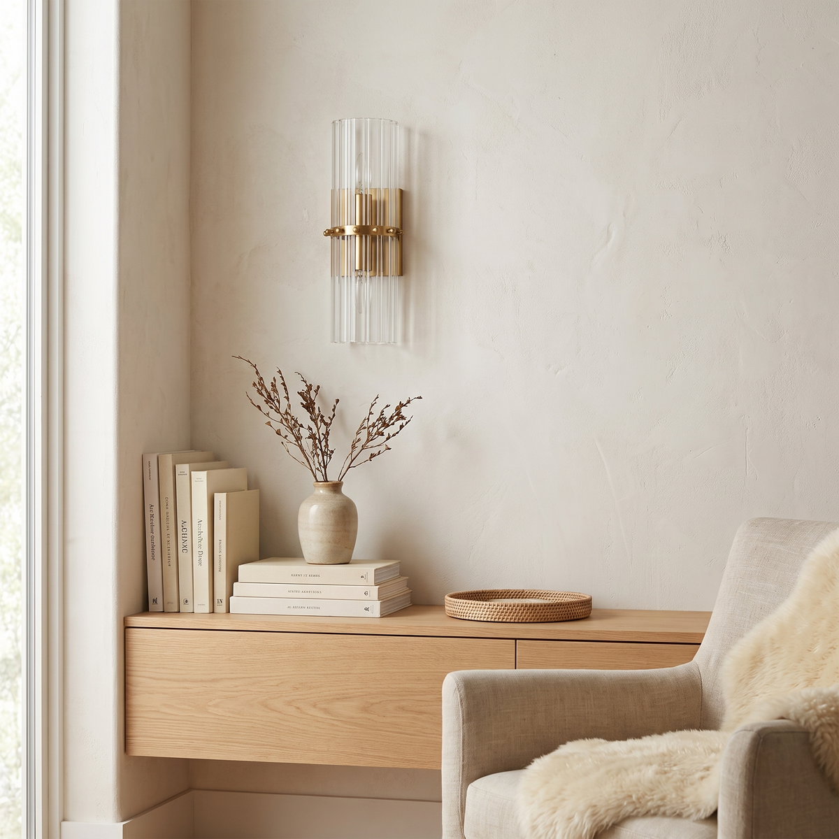 Crystal Up Down Tube Wall Sconce, 1 or 2 Head — product view 1