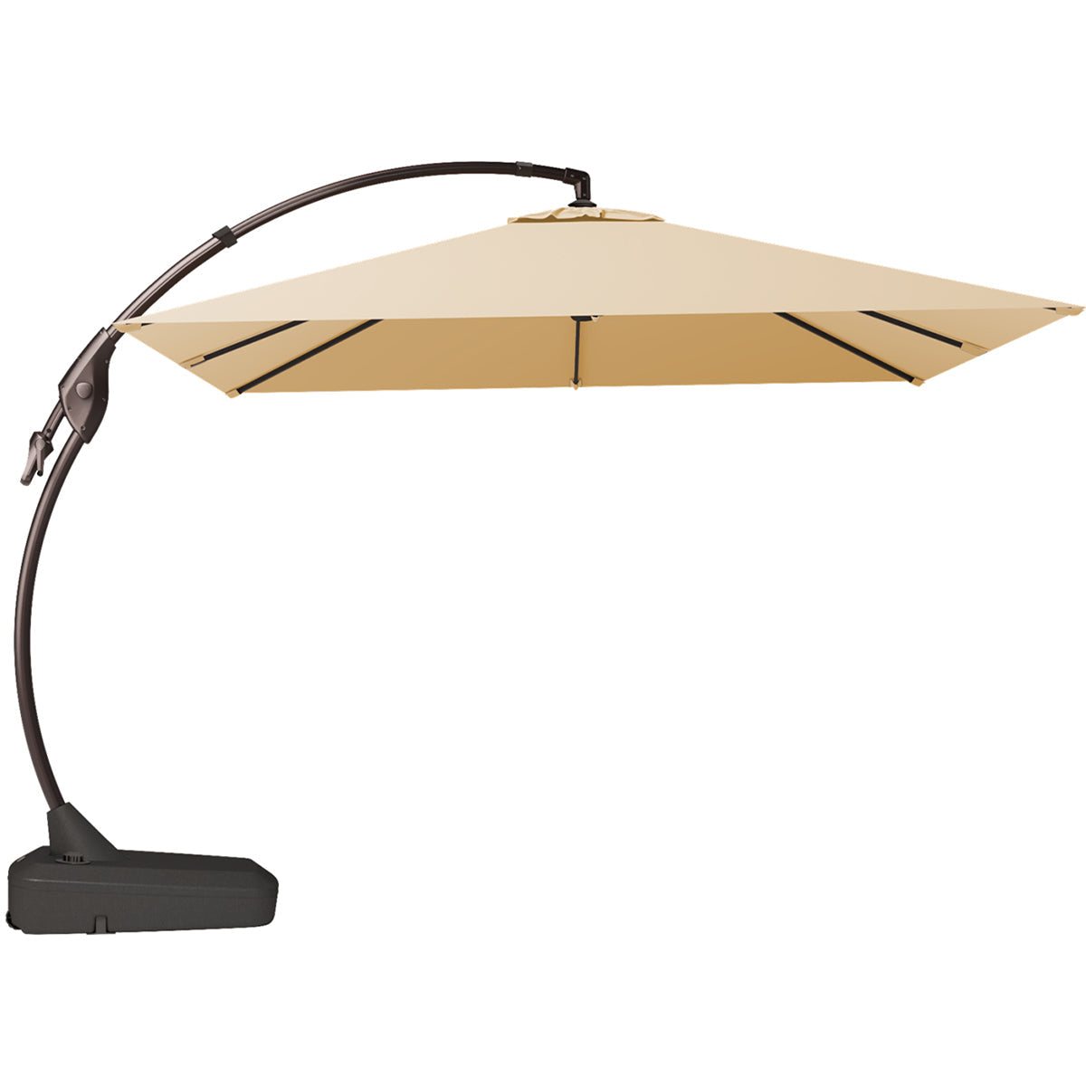 LOUNGE YARD 10X10 FT Sunbrella Cantilever Umbrella with Base and Umbrella Cover,  Square Aluminum Patio Umbrella — product view 4