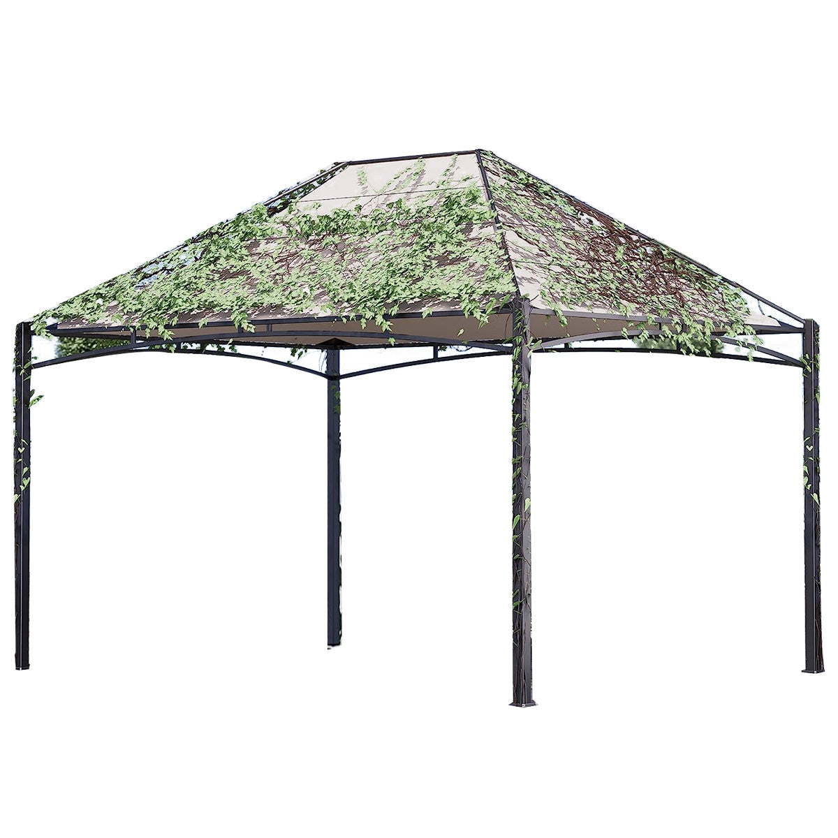 LOUNGE YARD 10x13 FT Outdoor Gazebo Canopy - Steel Polyester Frame Grey — product view 2