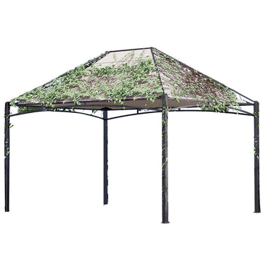 LOUNGE YARD 10x13 FT Outdoor Gazebo Canopy - Steel Polyester Frame Grey