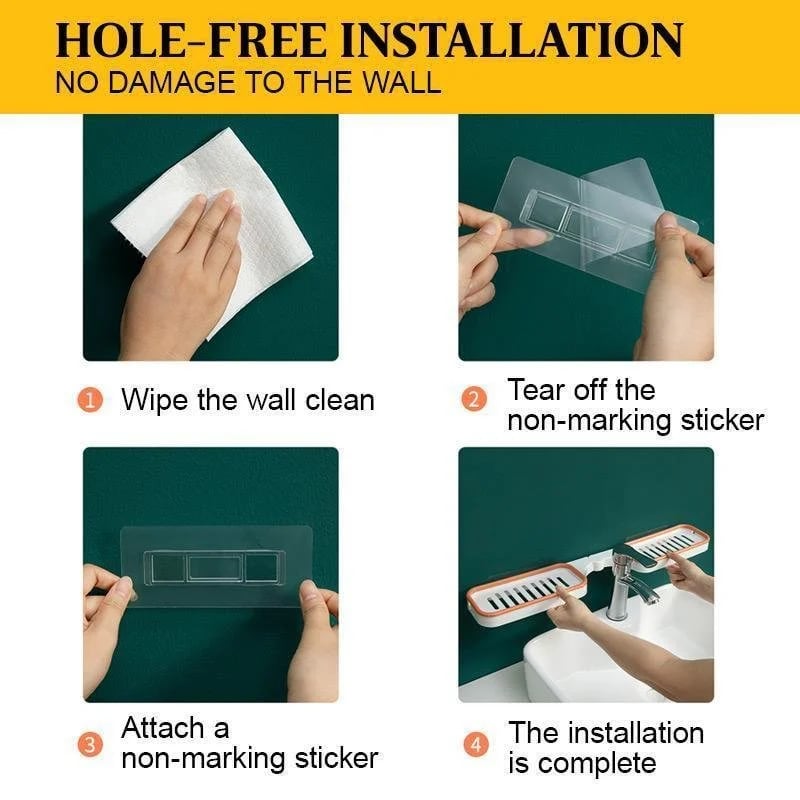 Rotating Bathroom Corner Shelf with Drainage Holes, Drill-Free — product view 3