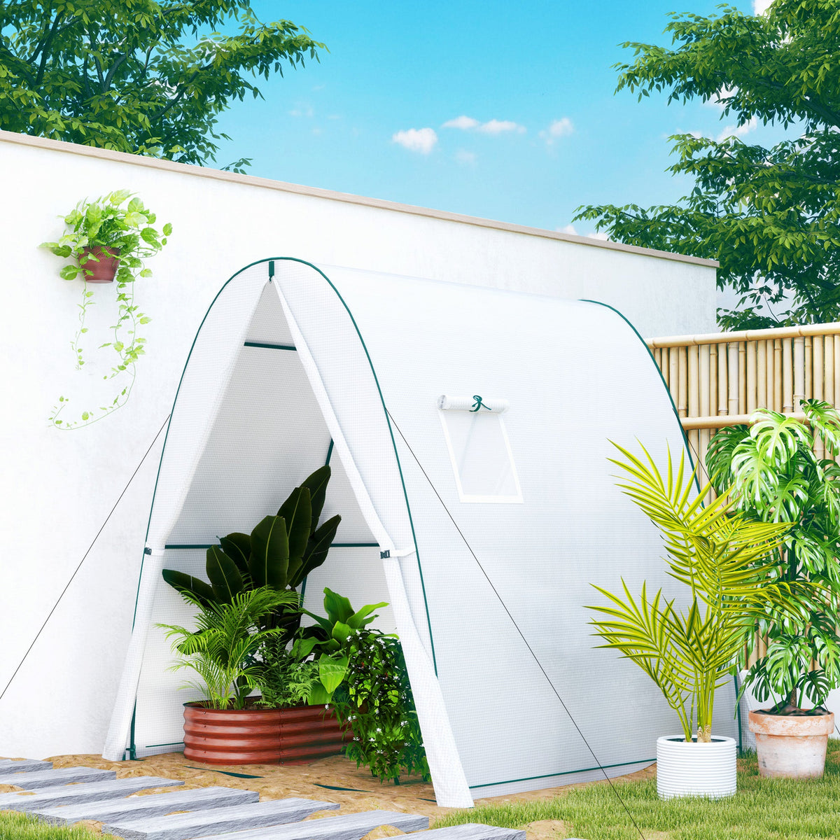 Portable Walk-In Greenhouse Tunnel with Sandbag Supports — product view 4