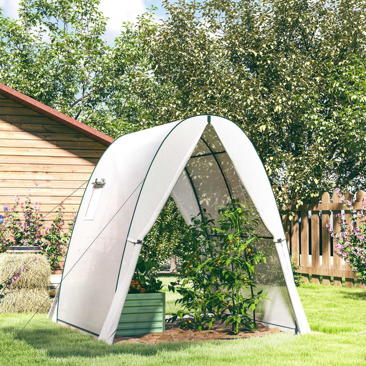 Portable Walk-In Greenhouse Tunnel with Sandbag Supports — product view 3