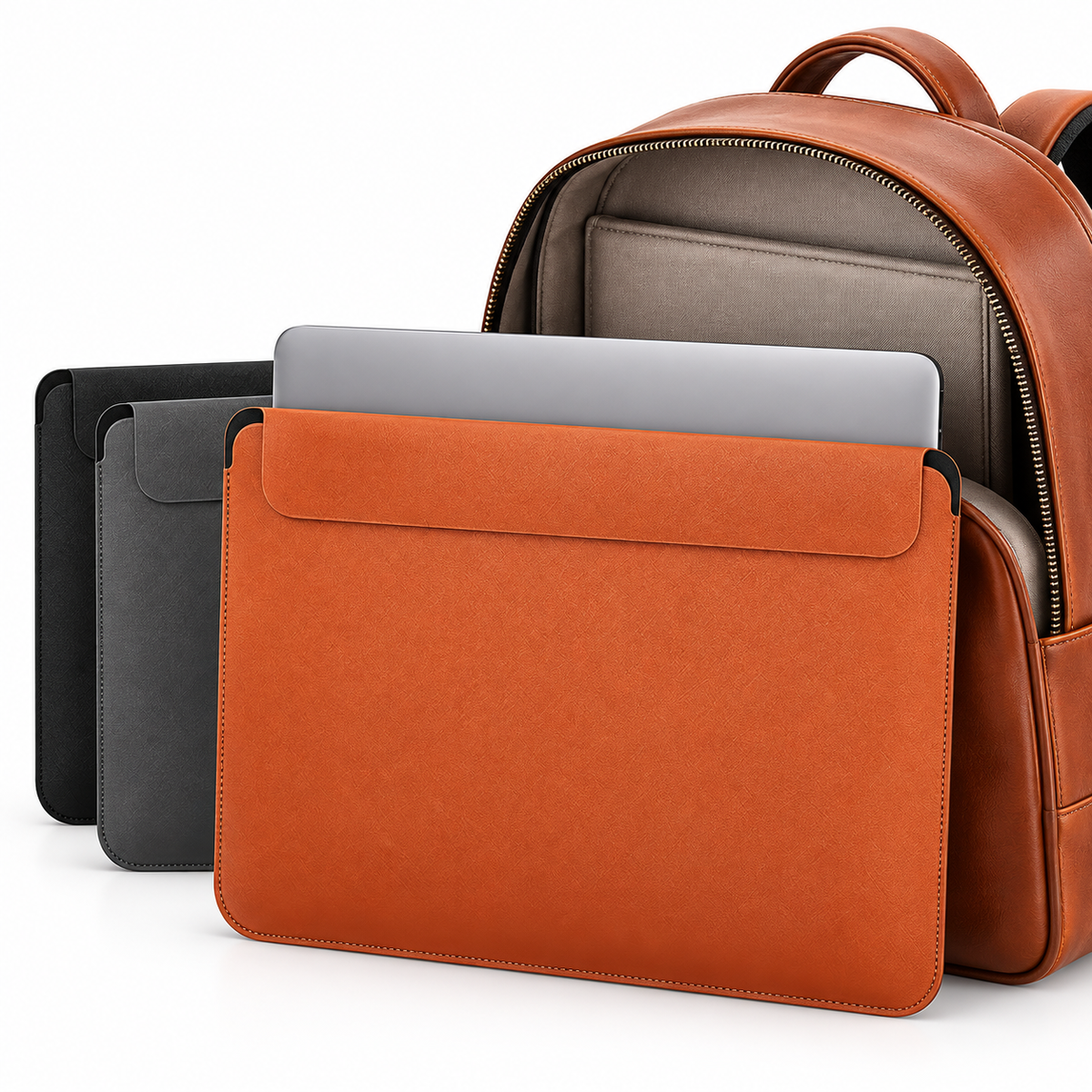 Protective Laptop Sleeve with Padded Magnetic Flap LoungeYard — product view 1