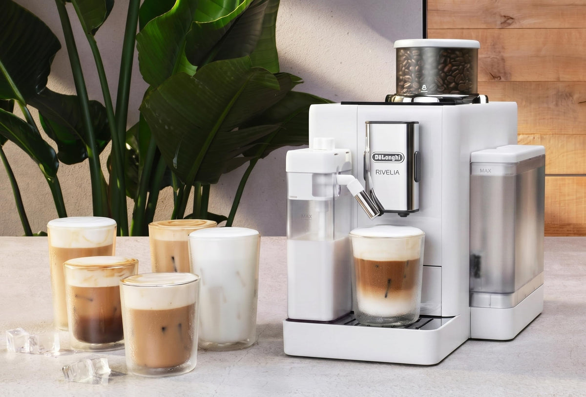 Rivelia LatteCrema Espresso Machine in White — product view 3