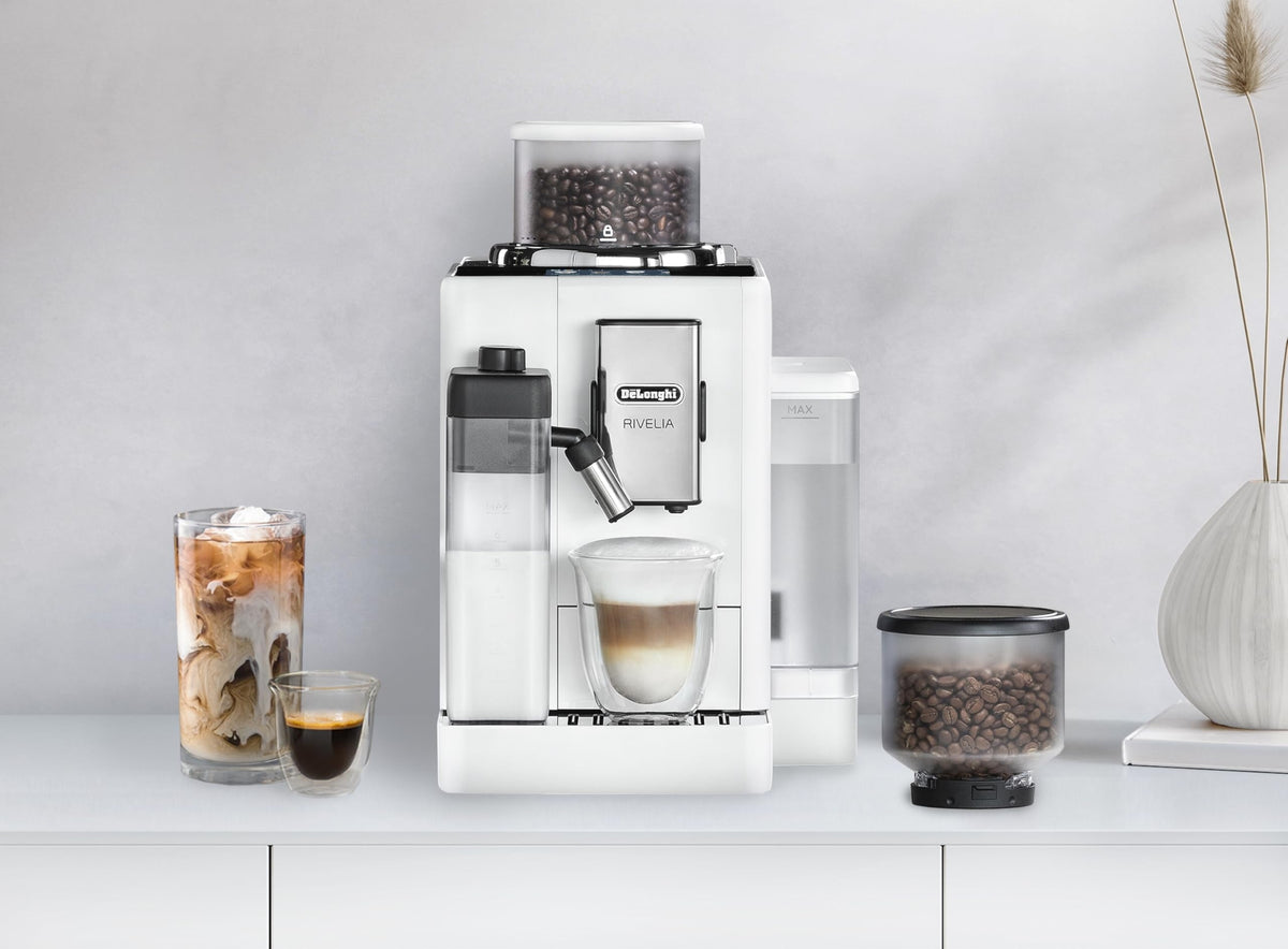 Rivelia LatteCrema Espresso Machine in White — product view 6