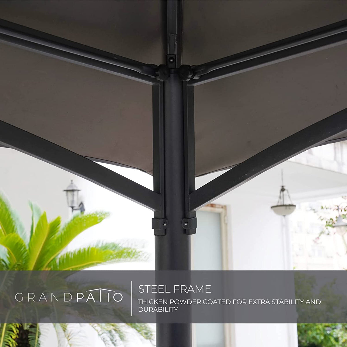 LOUNGE YARD 10x13 FT backyard gazebo Double Soft Top Canopy with Curtains and Netting for Patio — product view 5
