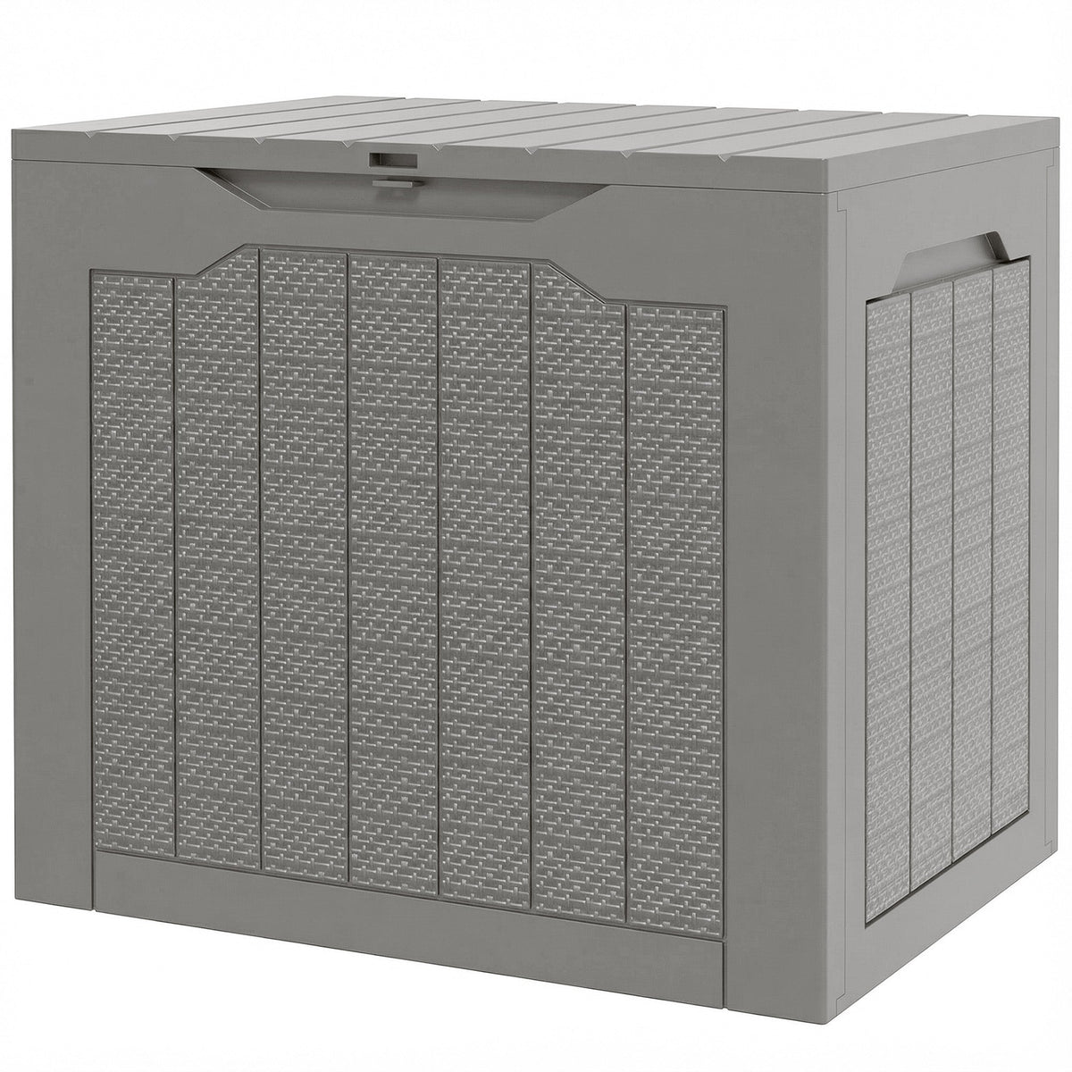 93L Plastic Garden Storage Box with Handles, Khaki — product view 2
