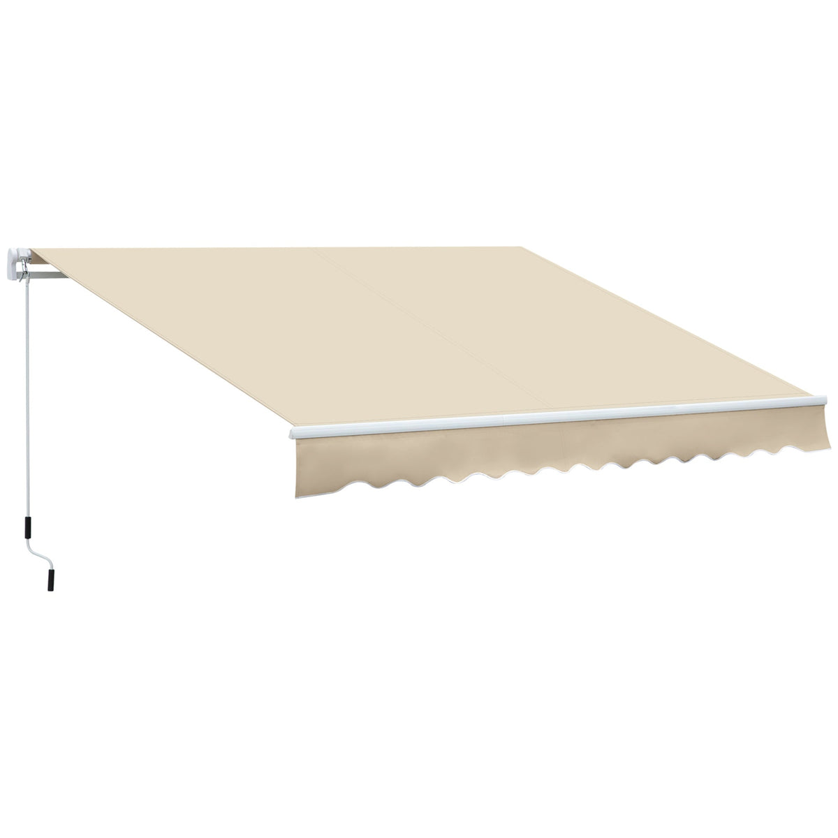 12' x 8' Retractable Awning with Manual Crank, Cream White — product view 1