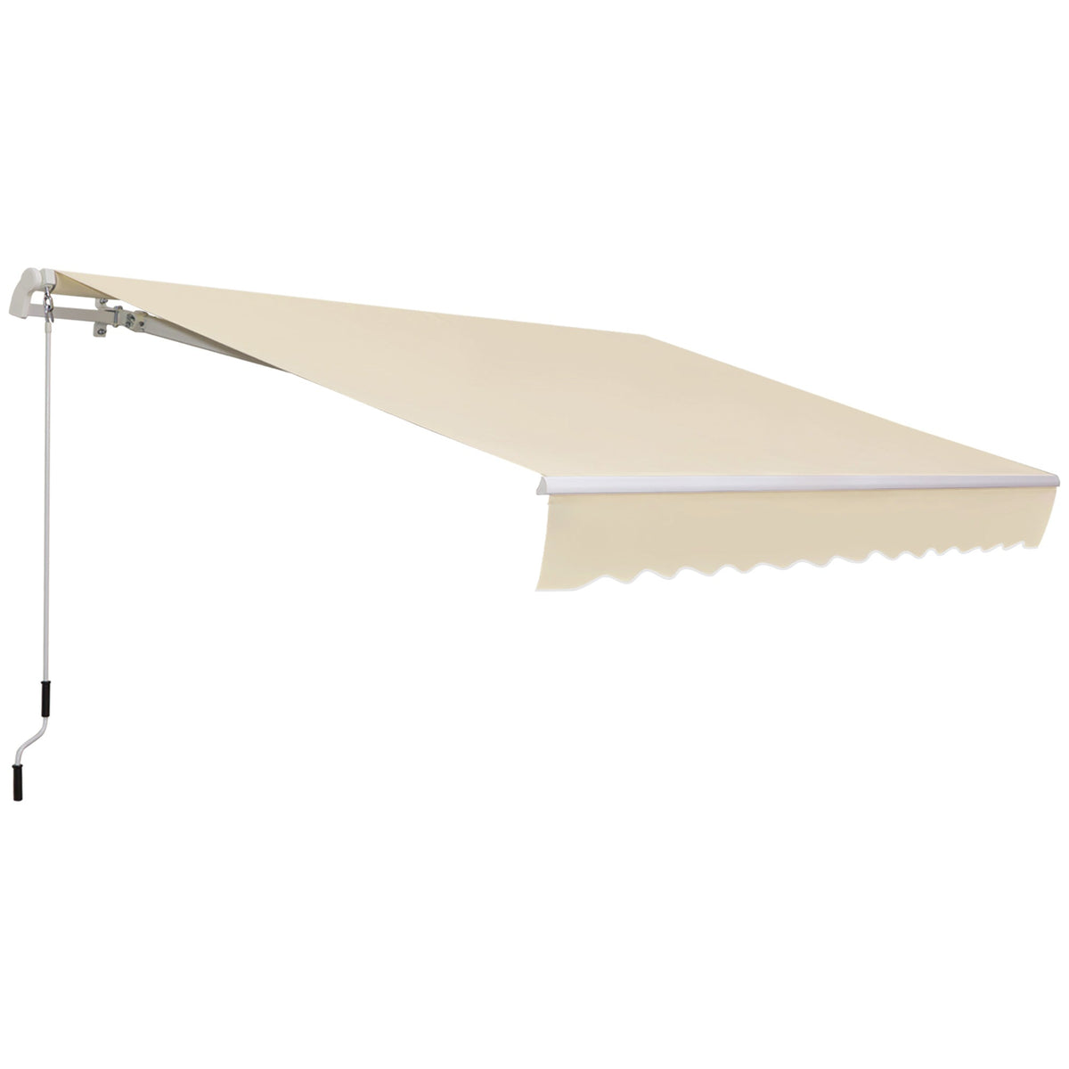 12' x 8' Retractable Awning with Manual Crank, Cream White — product view 2
