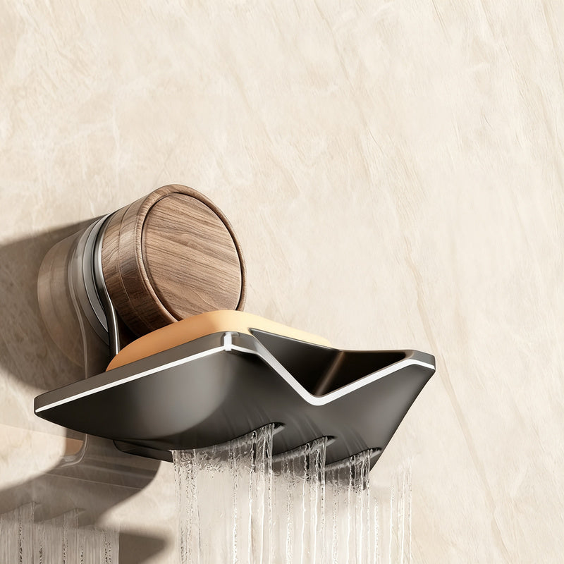 Wall-mounted soap dish with suction cup — product view 1