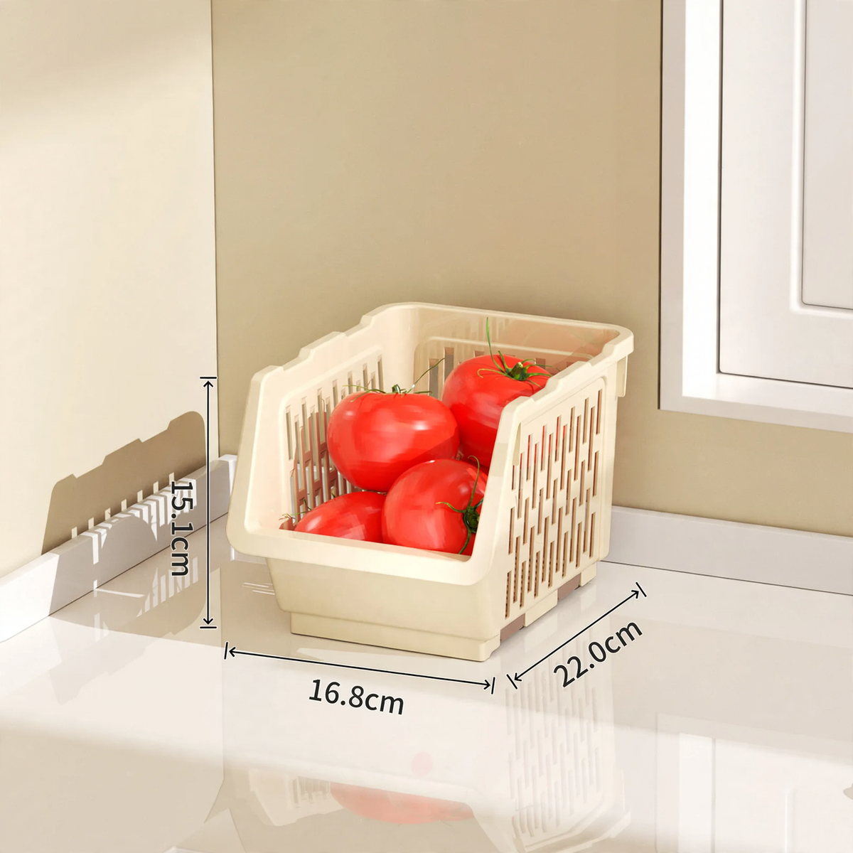 Stackable storage box made of PET, model 26YM.7465 — product view 7