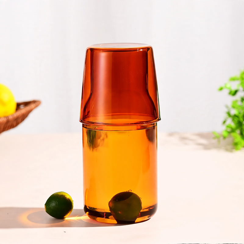 Glass jug with glass, heat resistant — product view 5